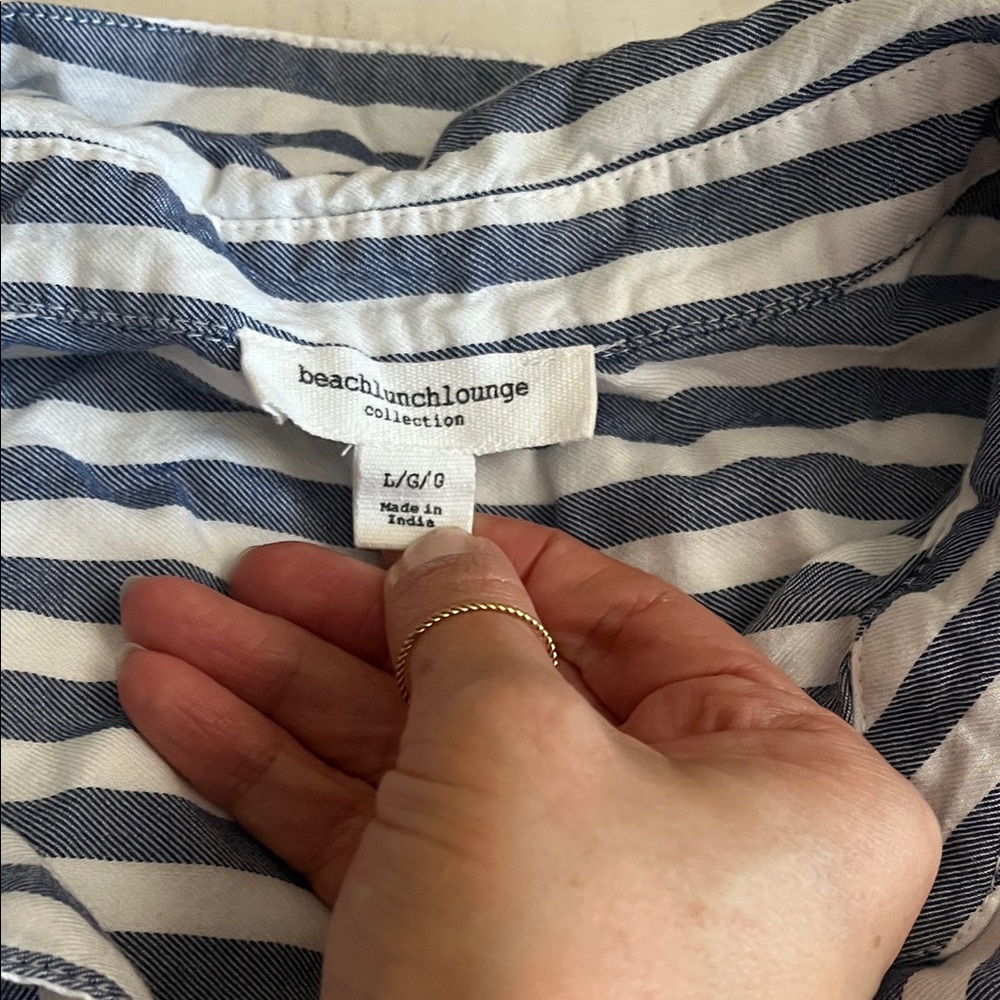 Beachlunchlounge Navy and White Striped Top - Picture 2 of 3